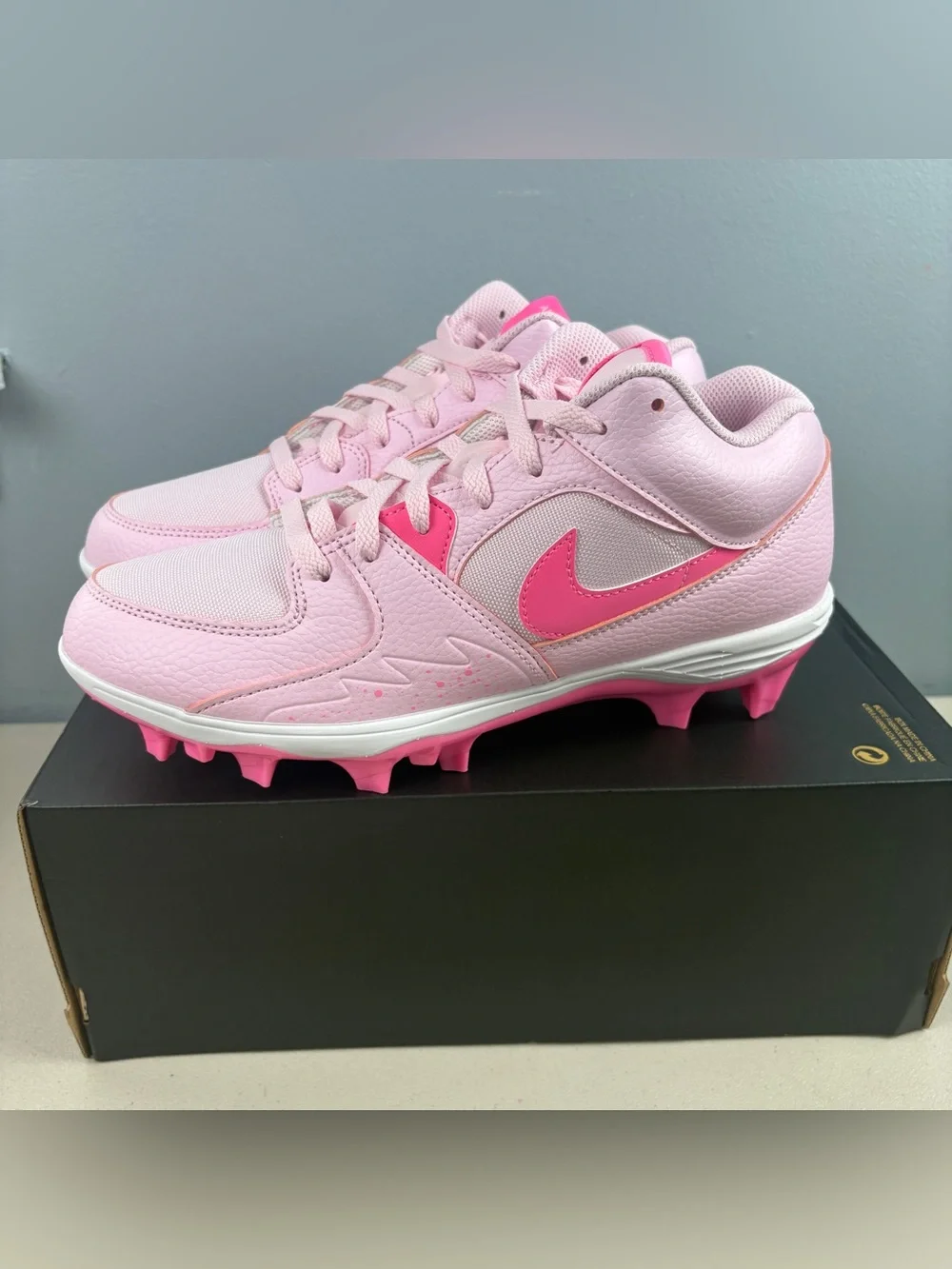 Nike Air Jordan Stadium 90 Football Cleats Pink Foam HQ0210-600 Men’s Size 9.5